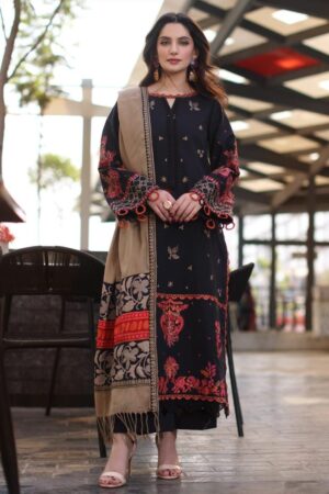 Charizma Naranji 3-piece Embroided