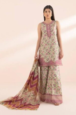 Sapphire 3-piece Embroidered Lawn Suit