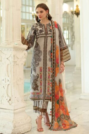 3-piece Unstitched Embroidered Lawn Collection AN5-08