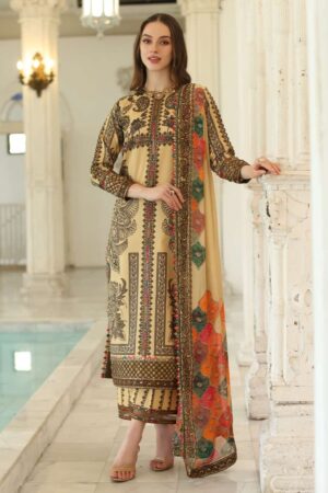 3-Piece Unstitched Embroidered Lawn Collection   AN5-04